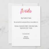 引っ越しました手書水色フロリダムービング 案内状 (裏面)