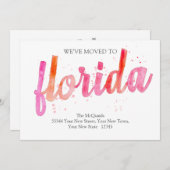 引っ越しました手書水色フロリダムービング 案内状 (正面/裏面)