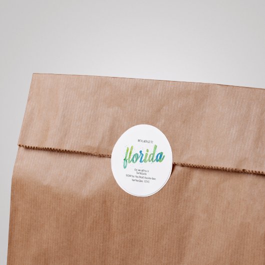 引っ越しました手色彩の鮮やか水色フロリダムービング ラウンドシール