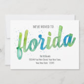 引っ越しました手色彩の鮮やか水色フロリダムービング 案内状 (正面)