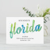引っ越しました手色彩の鮮やか水色フロリダムービング 案内状 (スタンド正面)