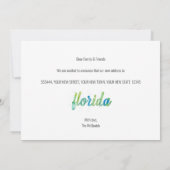 引っ越しました手色彩の鮮やか水色フロリダムービング 案内状 (裏面)