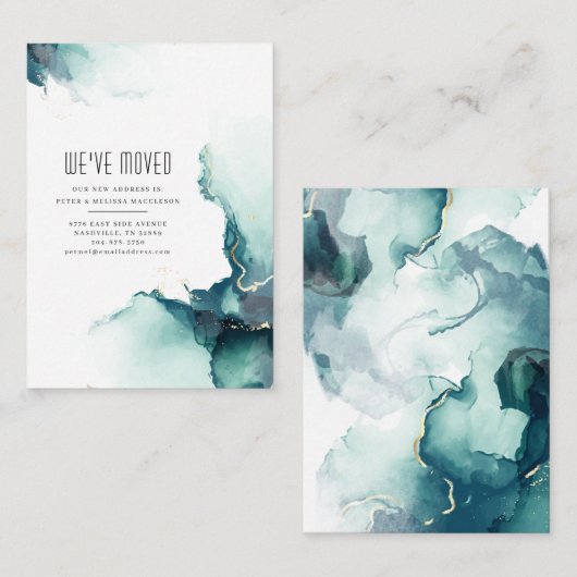引っ越しました抽象芸術モダンの移行発表 ノートカード (正面/裏面)