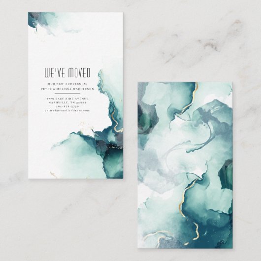 引っ越しました抽象芸術モダン移動 名刺 (正面/裏面)