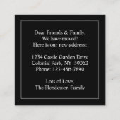 引っ越しました挿入 | 住所の変更 エンクロージャーカード (裏面)