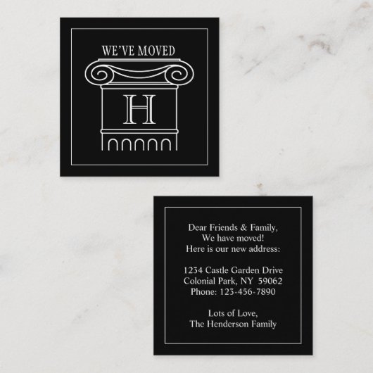 引っ越しました挿入 | 住所の変更 エンクロージャーカード (正面/裏面)