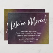 引っ越しました数々の色バーストグランジグラフィックカード 招待状 (正面/裏面)