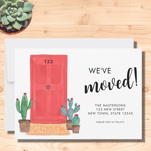 引っ越しました新しいアドレス水の色のドア 案内状