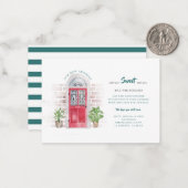 引っ越しました新しいアドレス水の色の赤いドア移動 ノートカード (正面/裏面インサイチュ)