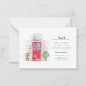 引っ越しました新しいアドレス水の色の赤いドア移動 ノートカード (正面)