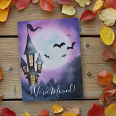 引っ越しました新しいアドレス水の色ハロウィーン 案内ポストカード