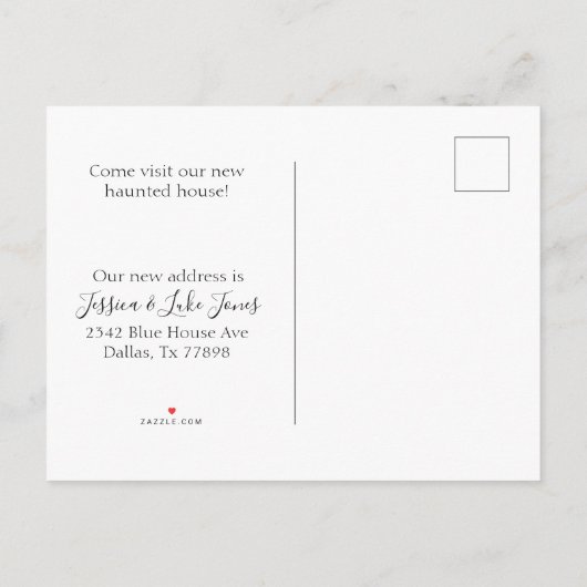 引っ越しました新しいアドレス水の色ハロウィーン 案内ポストカード (裏面)