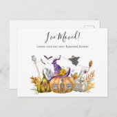 引っ越しました新しいアドレス通知ハロウィーン移動 案内ポストカード (正面/裏面)