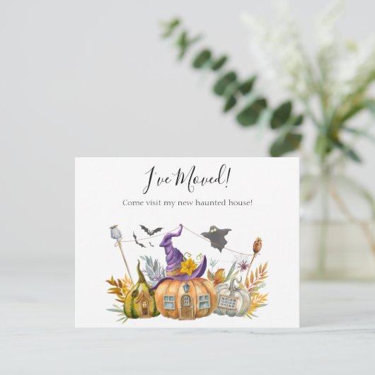 引っ越しました新しいアドレス通知ハロウィーン移動 案内ポストカード (スタンド正面)