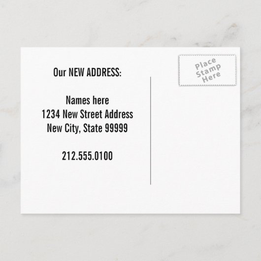 引っ越しました新しいアドレス 案内ポストカード (裏面)