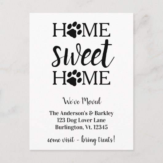 引っ越しました新しいホームアドレスドッグペット移動 案内ポストカード (正面)