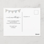 引っ越しました新しいホームウォーターカラーグリーンドア ポストカード (裏面)