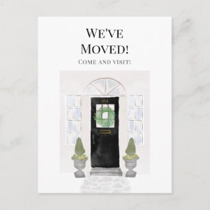 引っ越しました新しいホームウォーターカラーブラックドア ポストカード