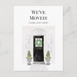 引っ越しました新しいホームウォーターカラーブラックドア ポストカード