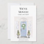 引っ越しました新しいホームウォーターカラーブルードアアナウンス 案内状 (正面)