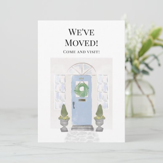 引っ越しました新しいホームウォーターカラーブルードアアナウンス 案内状 (スタンド正面)