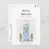 引っ越しました新しいホームウォーターカラーブルードアポストカード ポストカード (正面/裏面)