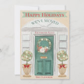 引っ越しました新しいホームカラーまたはビジネス用水カラークリスマス シーズンカード (正面)