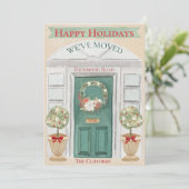 引っ越しました新しいホームカラーまたはビジネス用水カラークリスマス シーズンカード (スタンド正面)