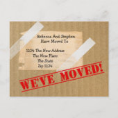 引っ越しました新しいホームカードボードボックス(印刷済みフラット) 案内ポストカード (正面)