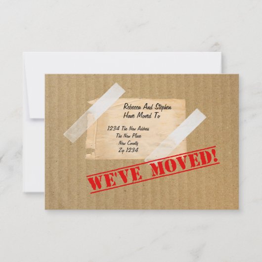 引っ越しました新しいホームカードボードボックス 案内状 (正面)