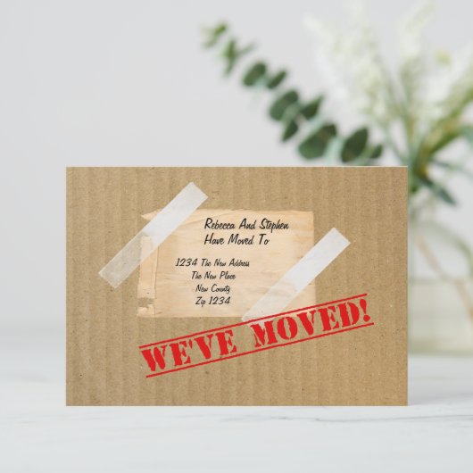 引っ越しました新しいホームカードボードボックス 案内状 (スタンド正面)