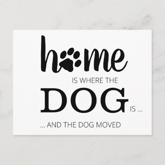 引っ越しました新しいホームドッグペットの動き発表 ポストカード (正面)