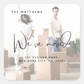 引っ越しました新しいホームフォトの移動の変更アドレス スクエアシール (正面)