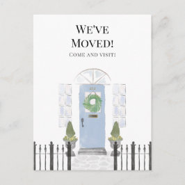 引っ越しました新しいホームブルーウォーターカラードアポストカード ポストカード