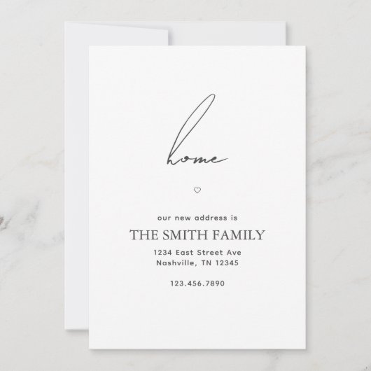 引っ越しました新しいホームモダンシンプル移動 案内状 (正面)