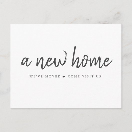 引っ越しました新しいホームモダン書道 案内ポストカード (正面)