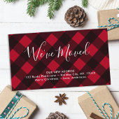 引っ越しました新しいホームレッドバッファロープレイドムービング エンクロージャーカード