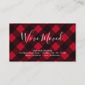 引っ越しました新しいホームレッドバッファロープレイドムービング エンクロージャーカード (正面)