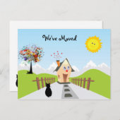 引っ越しました新しいホーム新しいアドレス 案内ポストカード (正面/裏面)