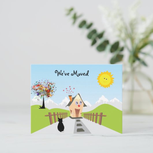 引っ越しました新しいホーム新しいアドレス 案内ポストカード (スタンド正面)