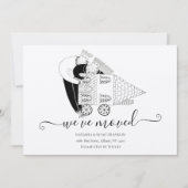 引っ越しました新しいホーム白黒素朴 (正面)