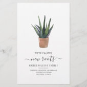 引っ越しました新しいルーツ多肉植物バジェットカード 便箋 (正面)