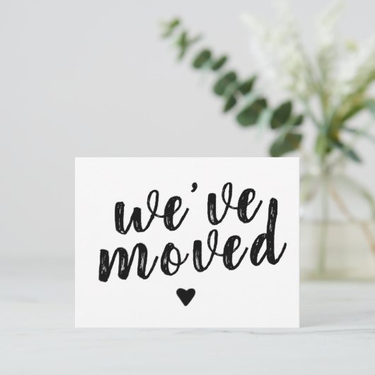 引っ越しました新しい住所のかわいい素朴 案内ポストカード (スタンド正面)