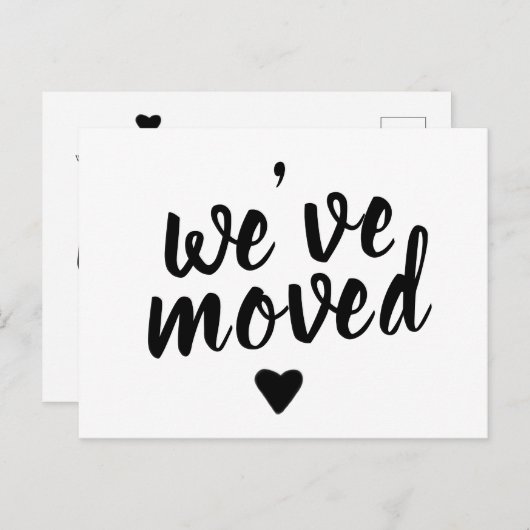 引っ越しました新しい住所の変更ミニマル 案内ポストカード (正面/裏面)