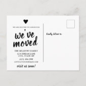 引っ越しました新しい住所の変更ミニマル 案内ポストカード (裏面)