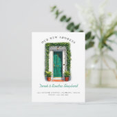 引っ越しました新しい住所グリーンウォーターカラードア 案内ポストカード (スタンド正面)