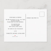 引っ越しました新しい住所ドアの移動 案内ポストカード (裏面)