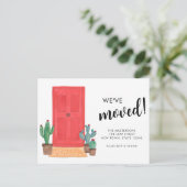 引っ越しました新しい住所ドアの移動 案内ポストカード (スタンド正面)