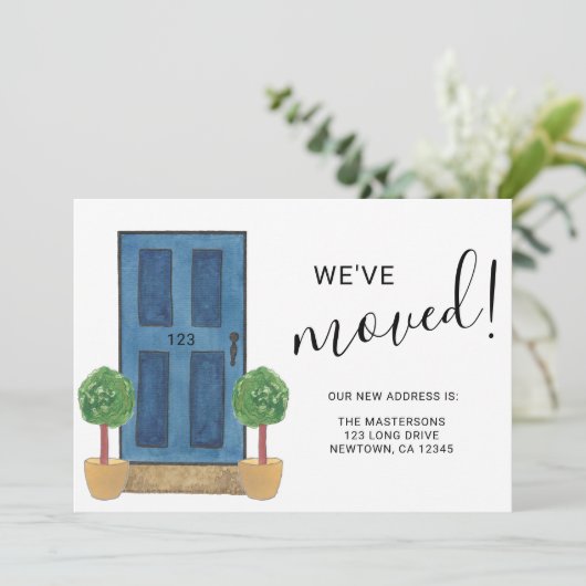 引っ越しました新しい住所ブルーウォーターカラードア 案内状 (スタンド正面)