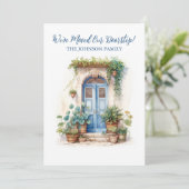 引っ越しました新しい住所ブルーウォーターカラードア 案内状 (スタンド正面)